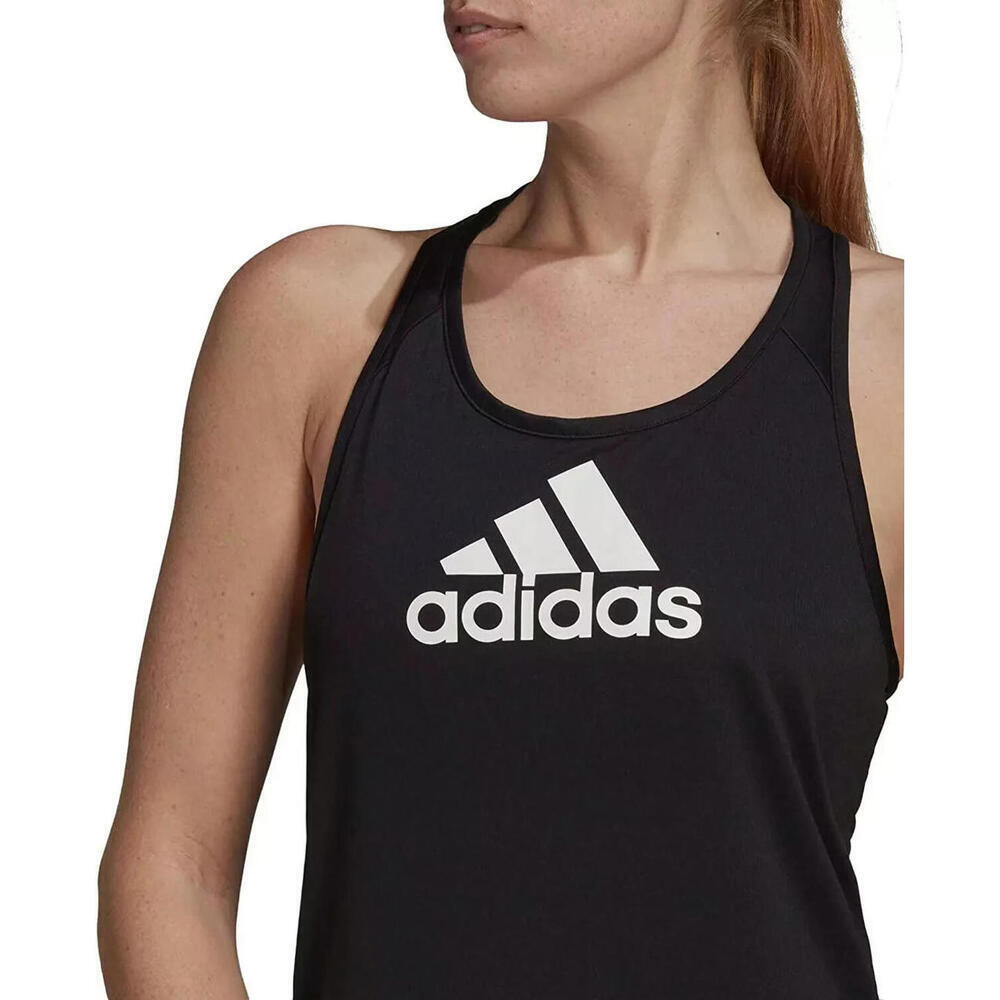 adidas 278035 AEROREADY 2 Move Logo Sport Tank Top, Black/White, sz. L - Picture 2 of 4